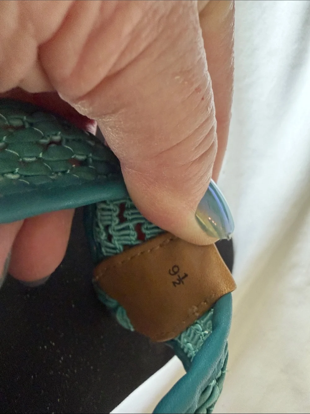 Yellow Box Teal Woven Thong Sandals with Tan Accent - Picture 7 of 13
